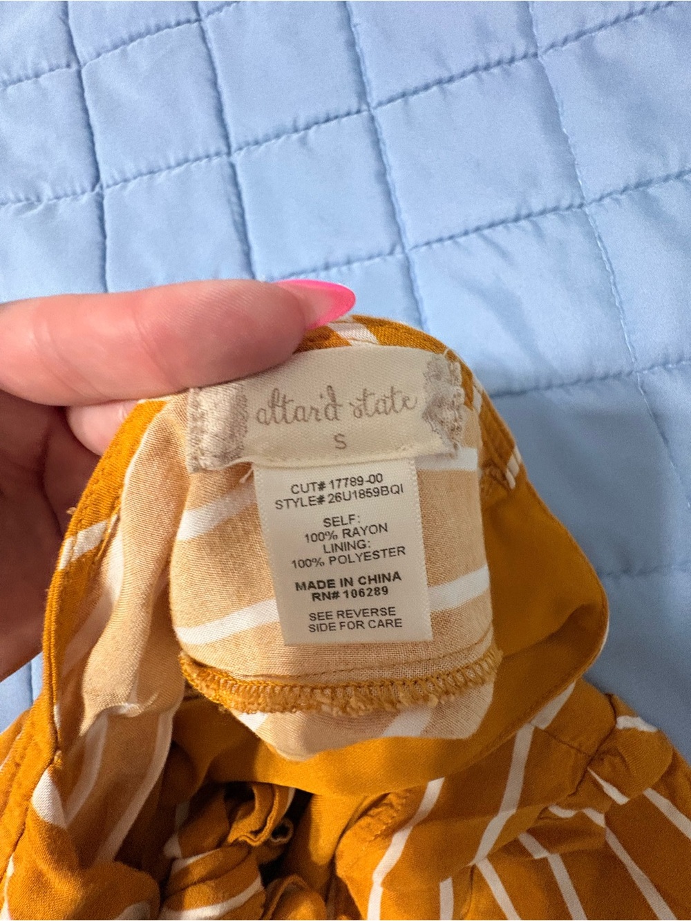 Mustard Yellow Striped Button-Front Dress - Picture 4 of 4